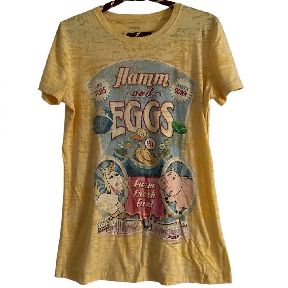 Disney Pixar Toy Story "Hamm and Eggs" graphic t-shirt EUC